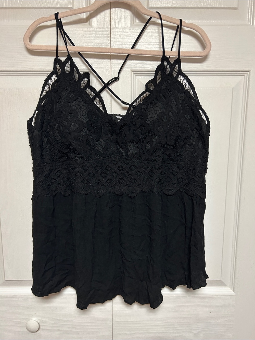 Rue21 Black Lace Trim Spaghetti Strap Cami